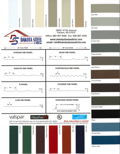 Color Chart | Larson Metal, Inc.